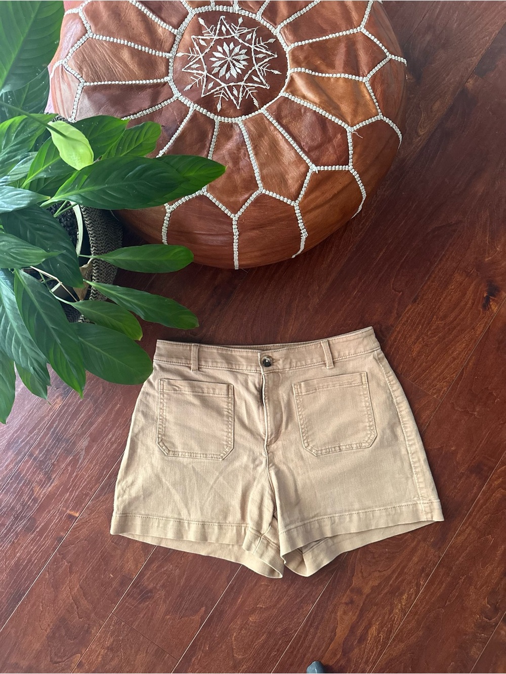 Loft Curvy Parker Shorts in Dark Khaki